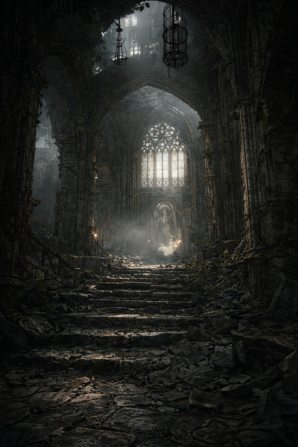 Reference image: lighting and interior debris